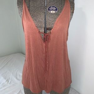 Free people distressed deep V tank